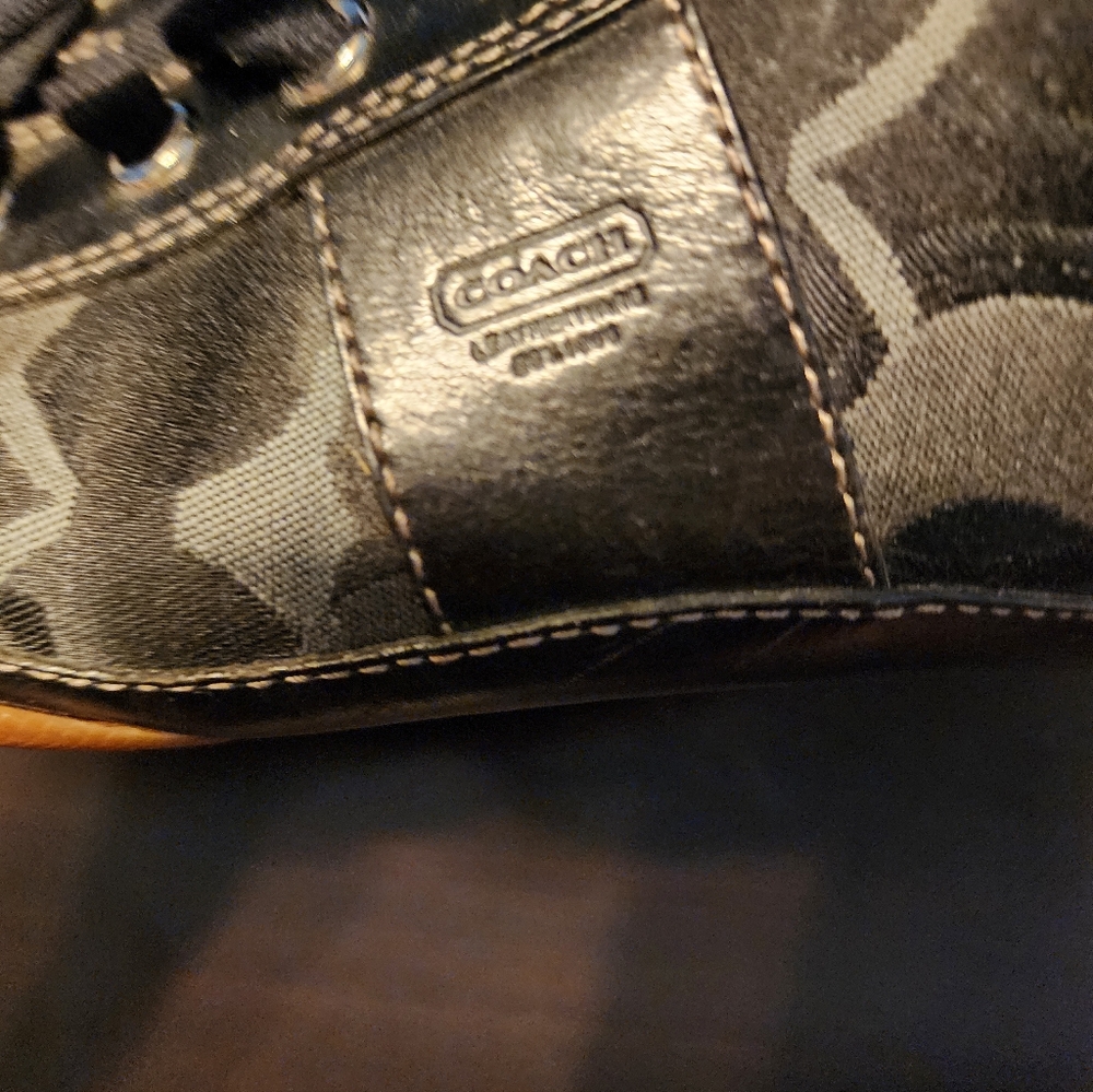 Vintage Coach Kirby sateen signature logo sneakers in black and gray 9M - Picture 5 of 9